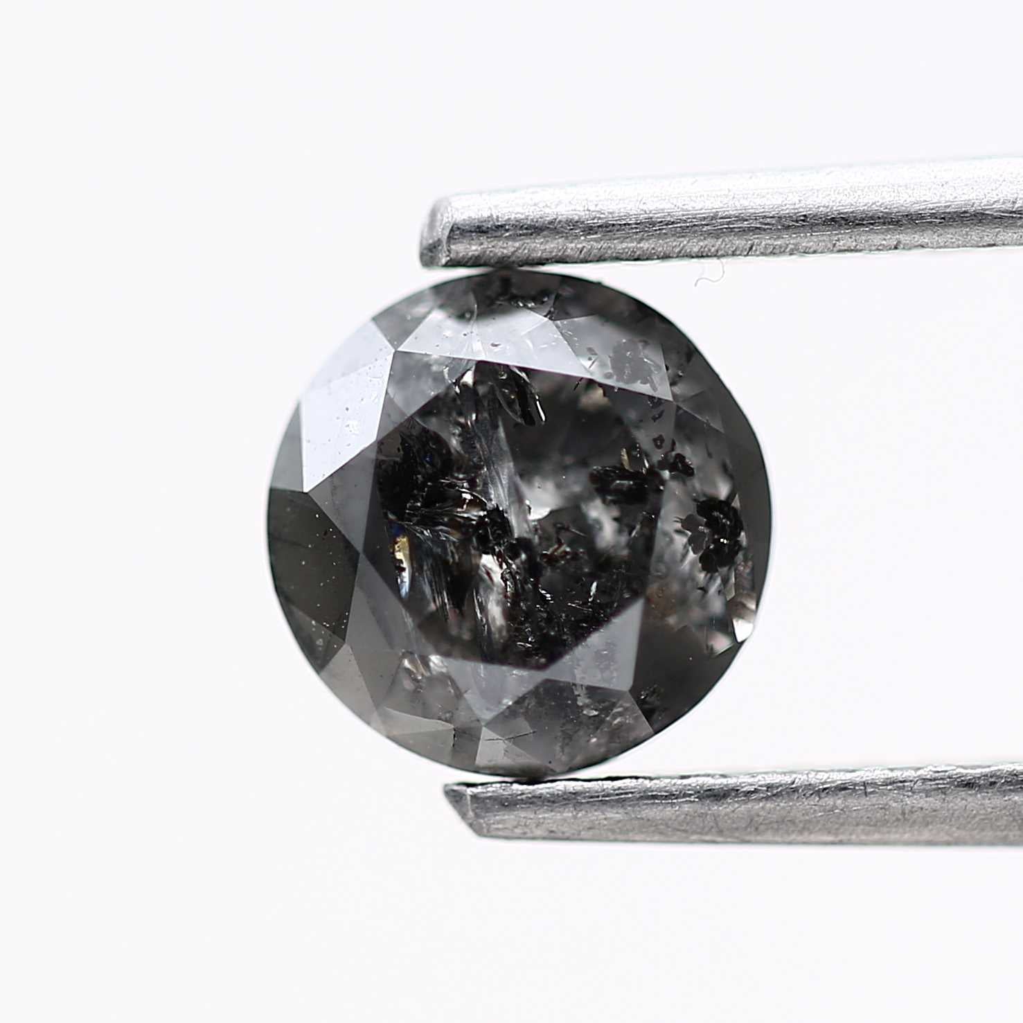 1 Carat Salt and Pepper Diamond Dark Gray Round Brilliant Cut Natural Loose Diamond